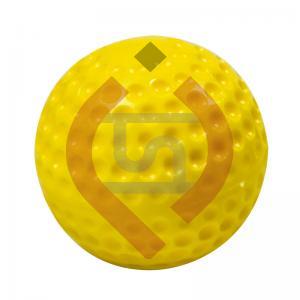 PU 9 inch baseball accessories yellow training softball practice spitching machine balls extra hard yellow dimpled ball